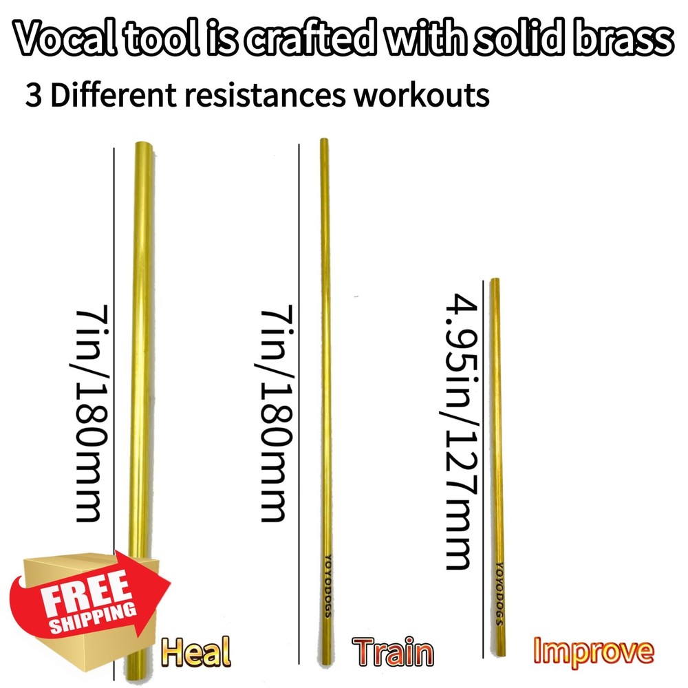 YOYODOGS Solid Brass Singing Straws Vocal Training Healing Aid