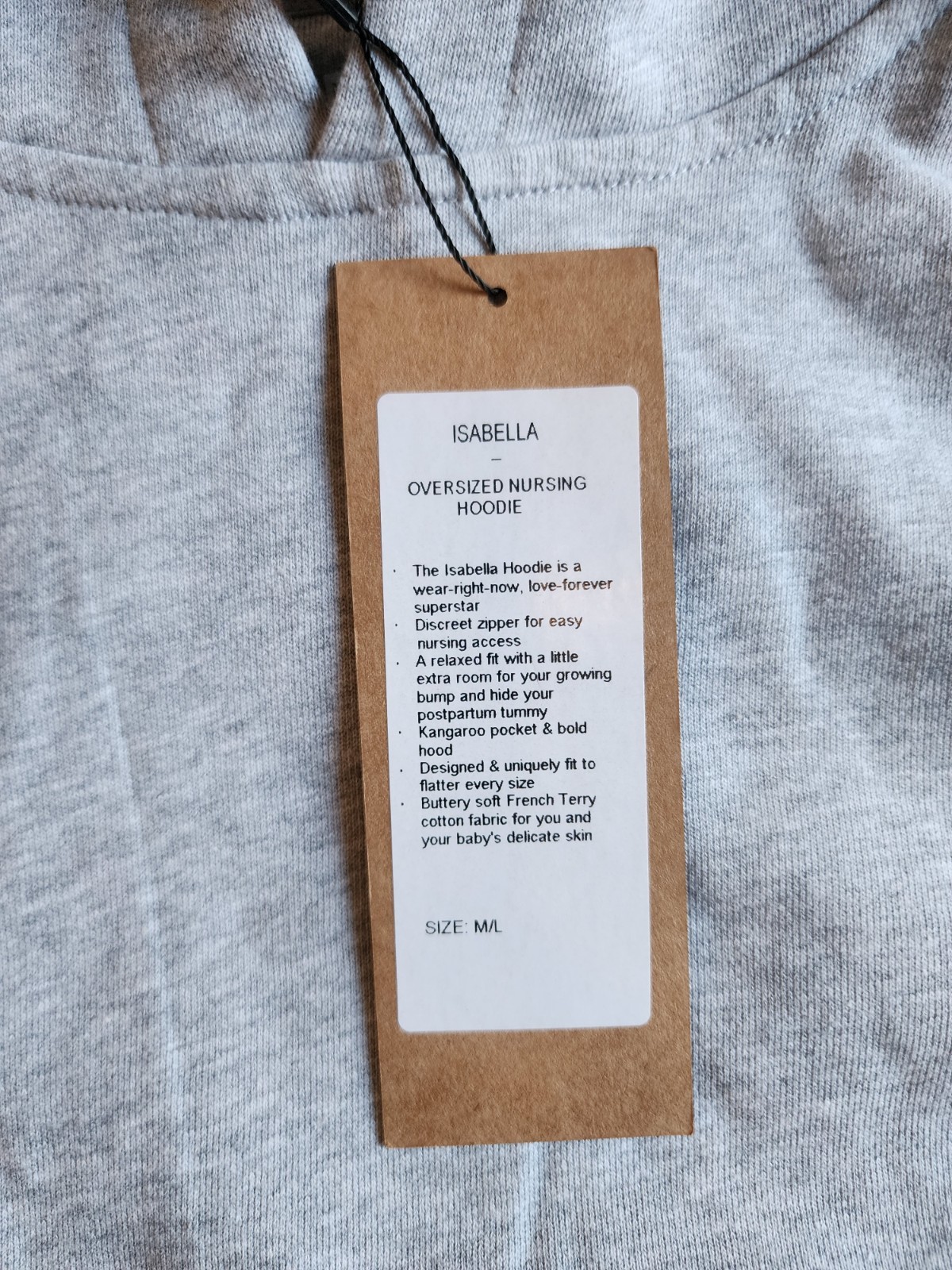 Sweat And Milk M/L Maternity Organic Cotton Sweatshirt Isabella Nursing Hoodie