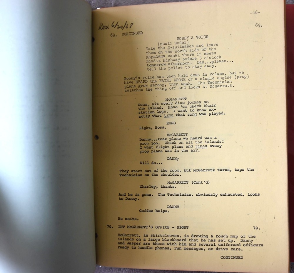 1968 Hawaii Five-O (Tiger by The Tail) Original Screenplay Script