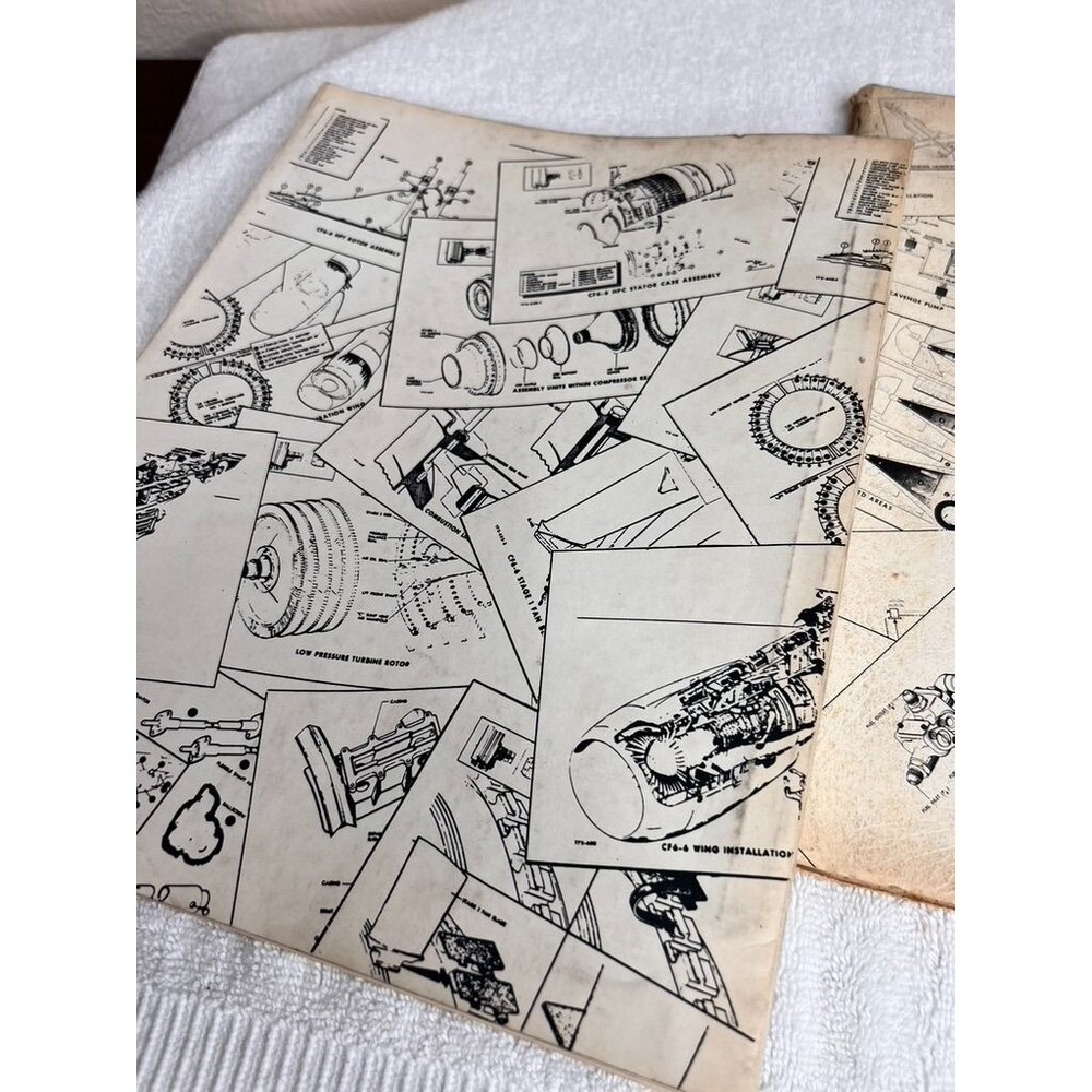 1970s General Electric CF6-6 Basic Engine Systems Student Notebooks Manuals