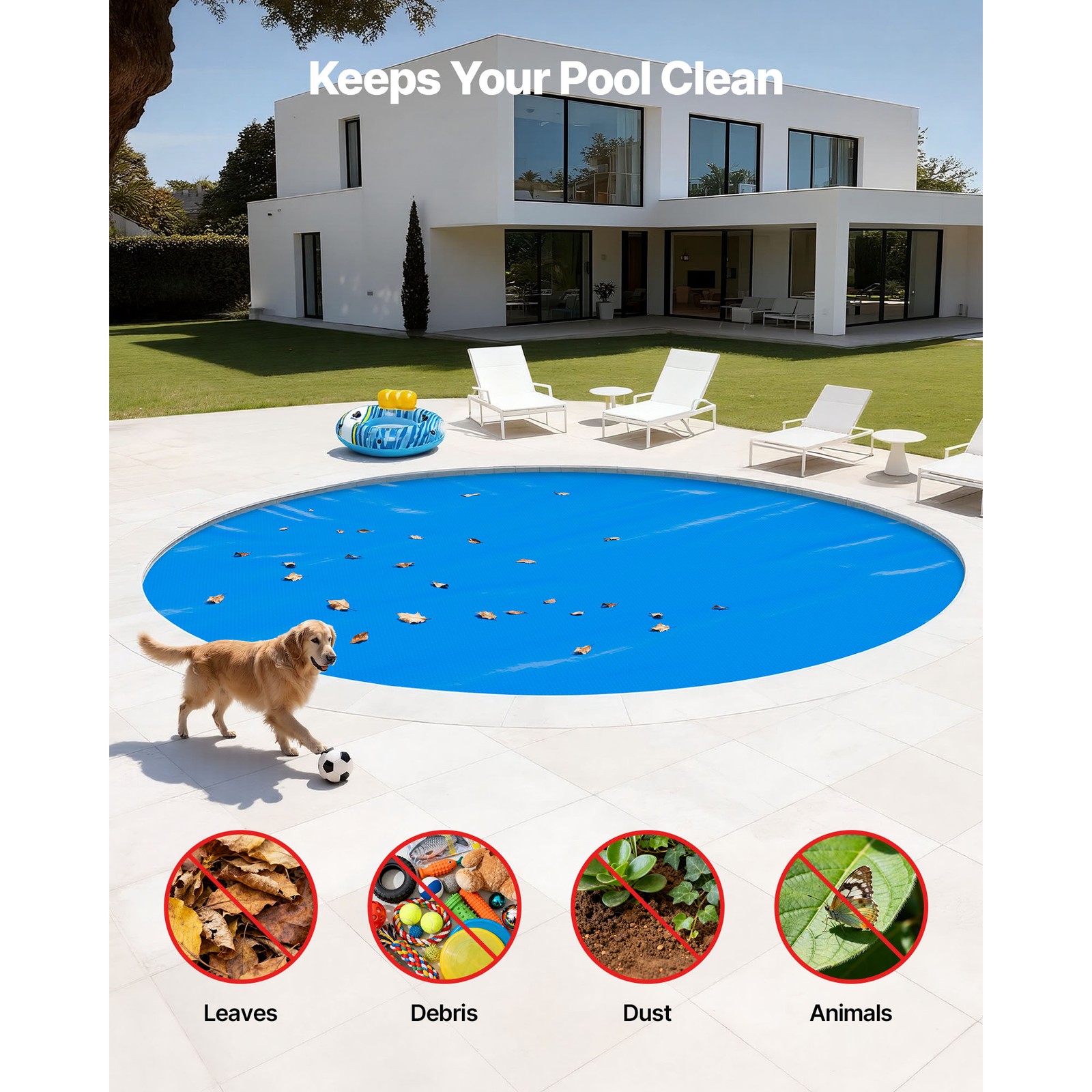 Uimoso Solar Pool Cover 18 ft Round Cover Heater 16 Mil Swimming Pool Heating