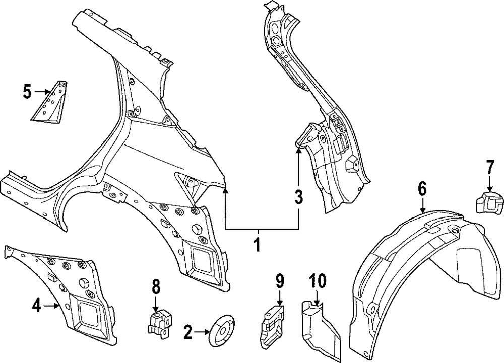 Genuine Nissan Quarter Panel Splash Shield 76749-5MP1A