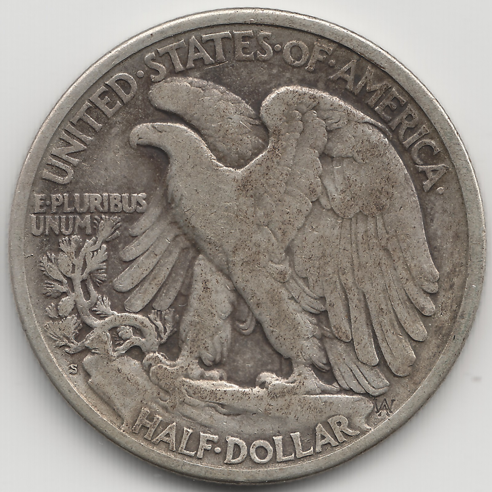 1920 S Walking Liberty Half Dollar, F-VF