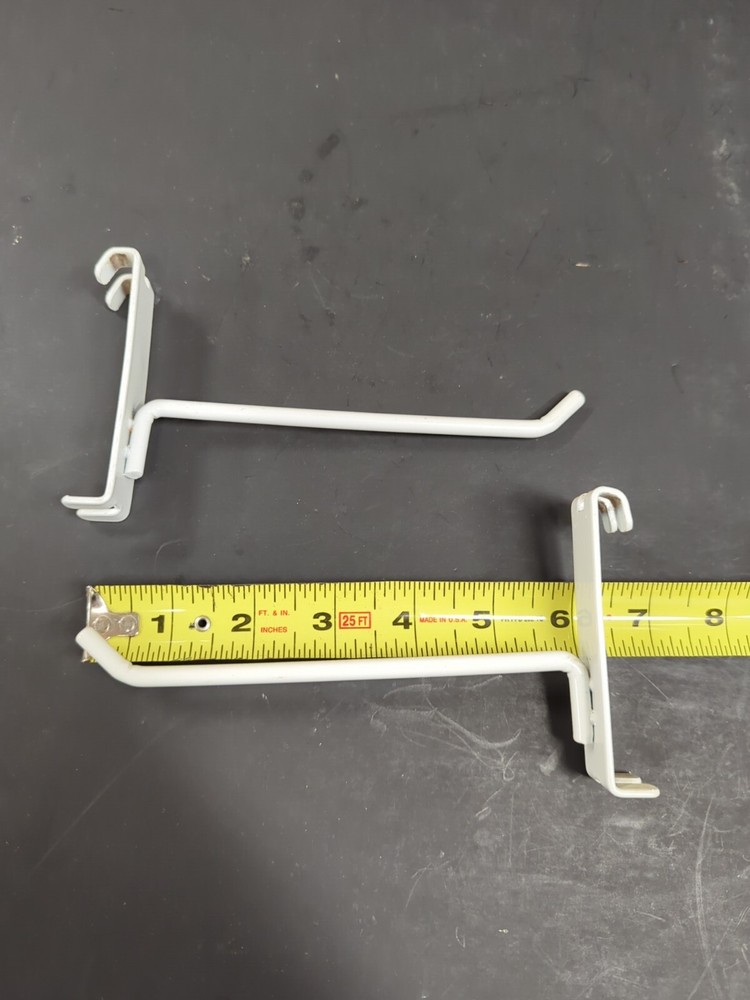 6" Gridwall Hooks - 20 White Hooks For Grid Wall or Mini Grid Cube Displays