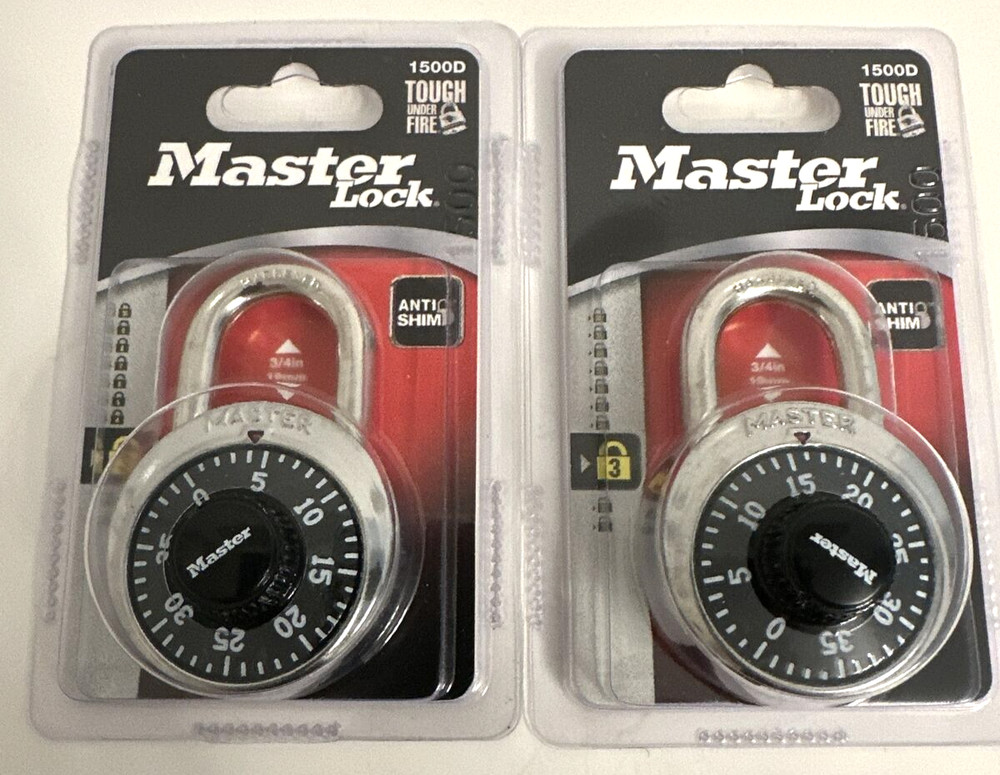 Master Lock 1500D 2 Pack 1 7/8" Combination Dial Padlock