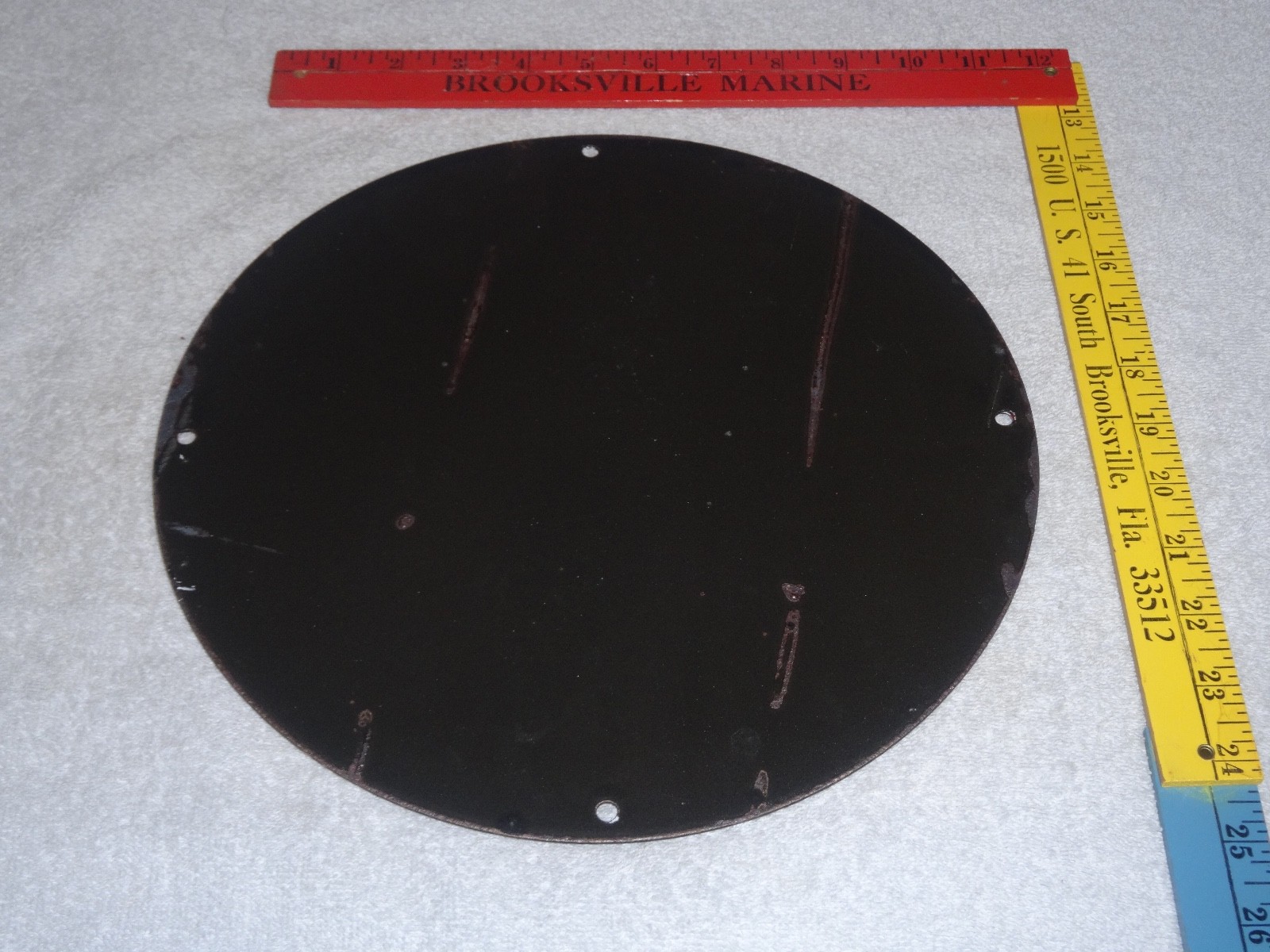 VINTAGE FLYING A AIRPLANE STEWARDESS WOMAN 11 3/4" PORCELAIN METAL GASOLINE SIGN