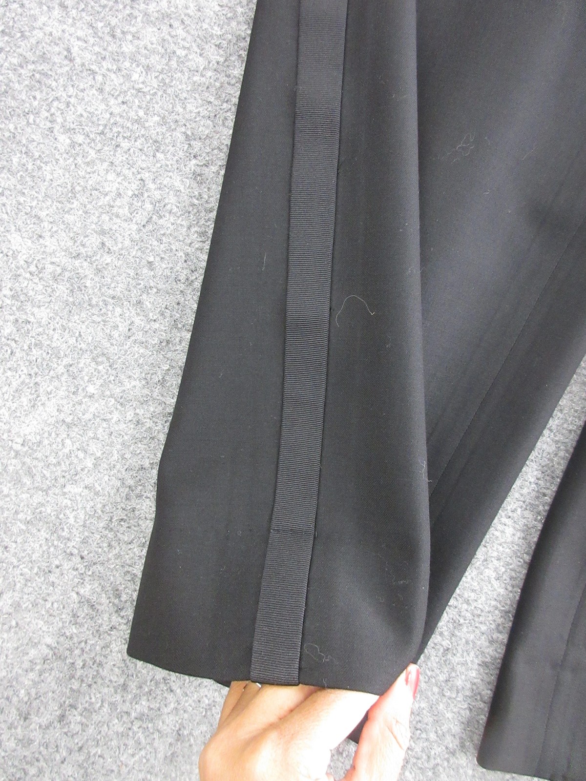 Oxxford Clothes Tuxedo Suit Mens 44 38x29 Black Super 100s Wool Peak Lapel