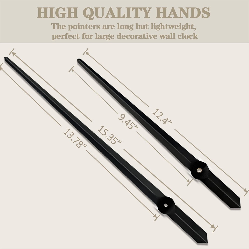VANGOLD DIY Wall Clock Hands Clock Pointer Repair Replacement Part (Black)