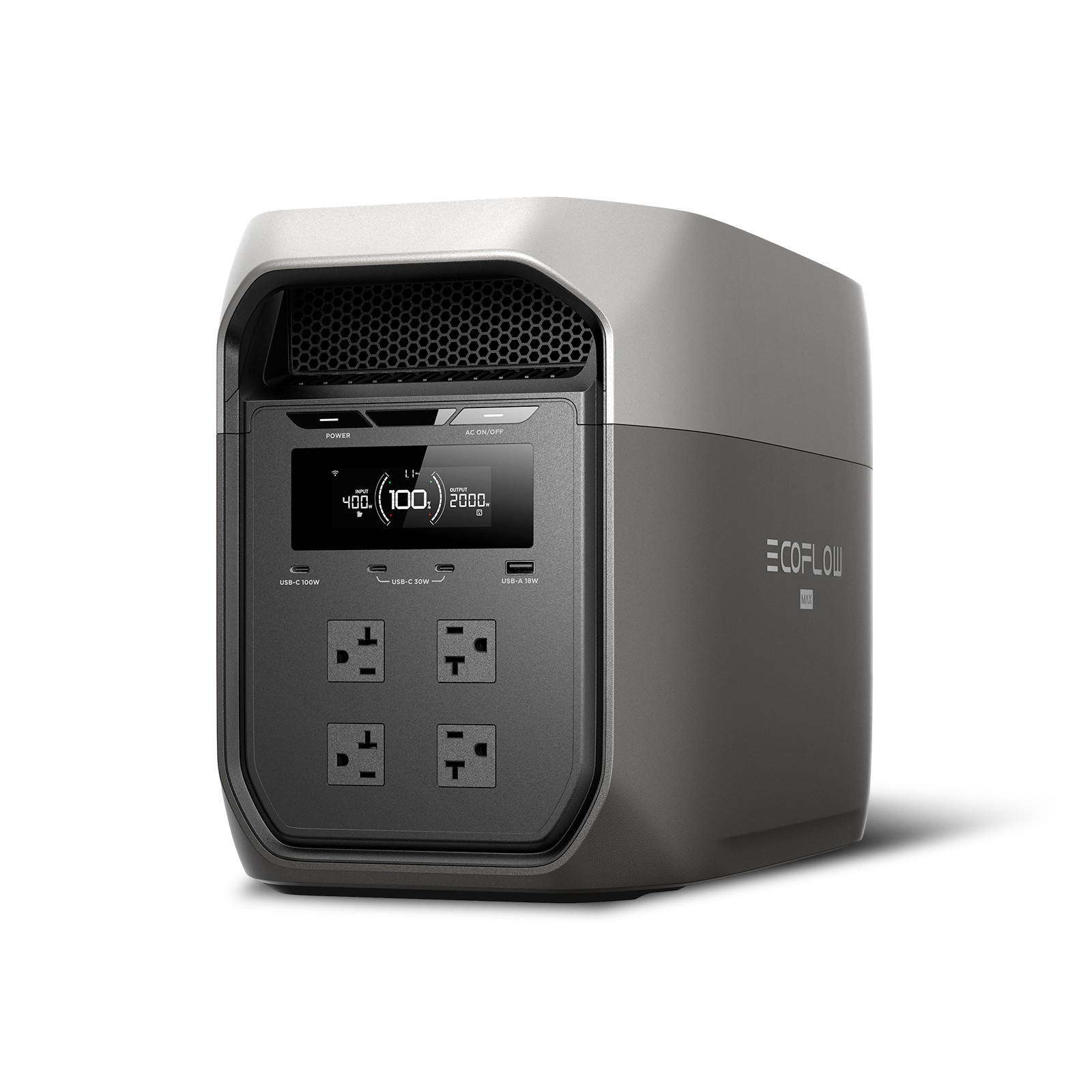 EcoFlow 2048Wh Portable DELTA 3 Max 2400W Power Station Backup & RV Camping