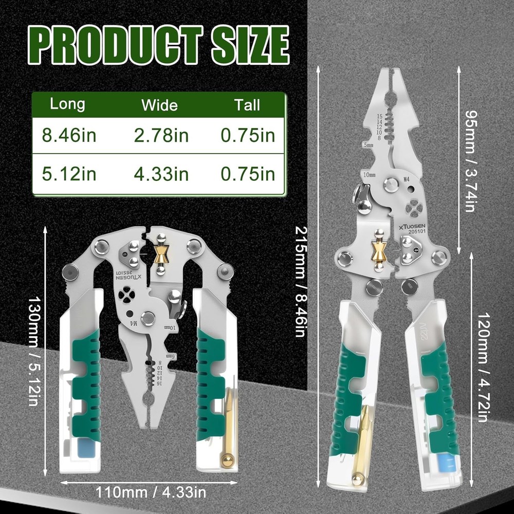 DIY Portable Multi-Functional Fold Wire Stripper Scissor With Electrical Test US