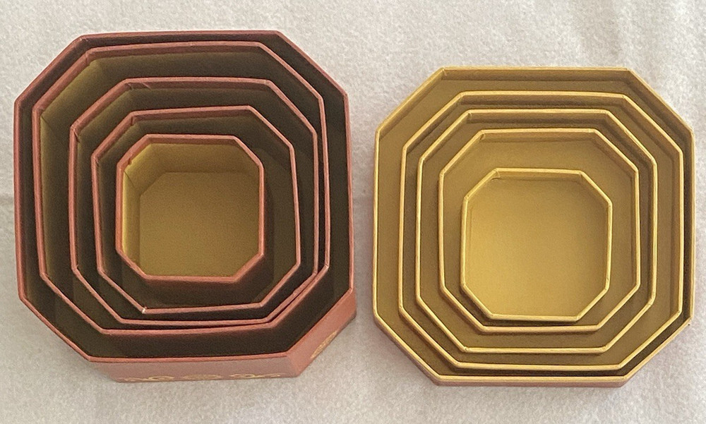 Gift Box Set 5 Hexagonal Nesting Boxes By Broadway Basketeers