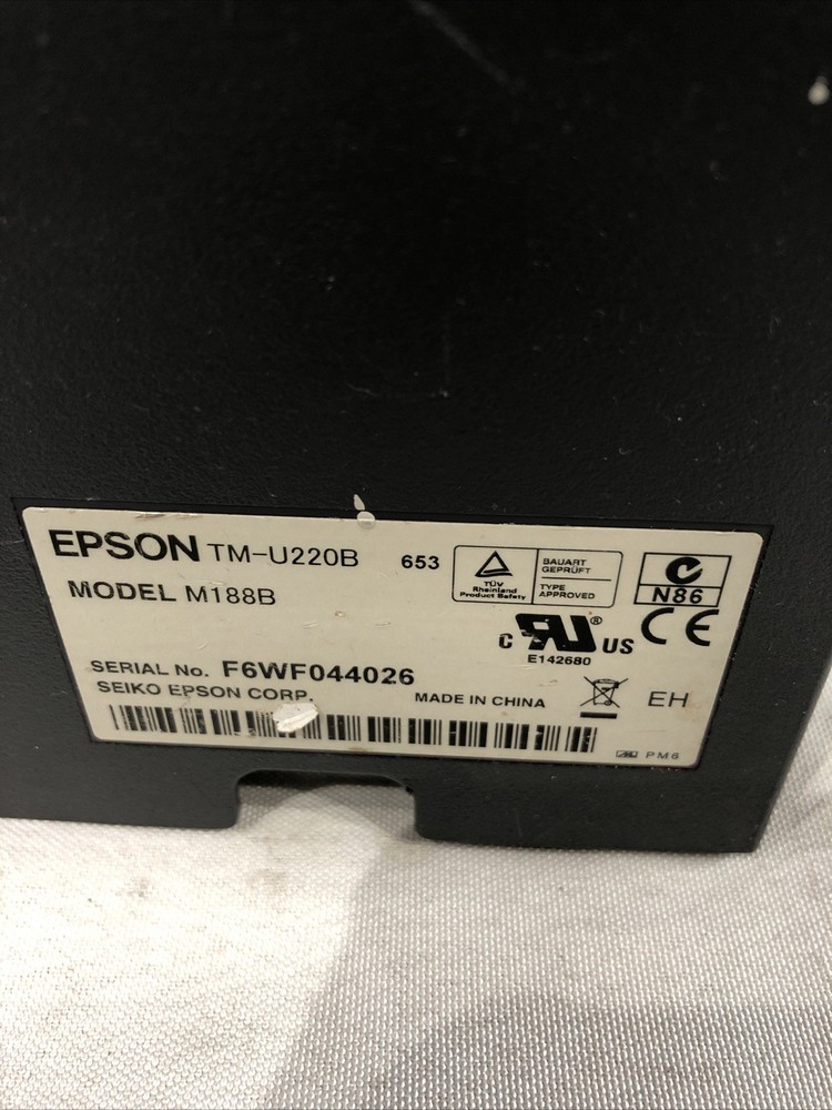 EPSON TM-U220B M188B Dot Matrix POS Receipt Printer USB-B- NO Power