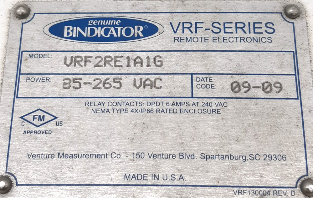 Bindicator VRF2RE1A1G Calibrator