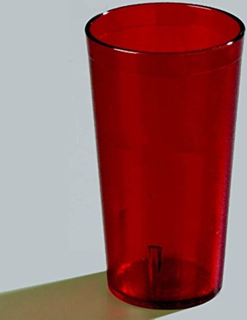 CFS 52168110 Stackable ShatterResistant Plastic Tumbler, 16 oz., Ruby (Pack of