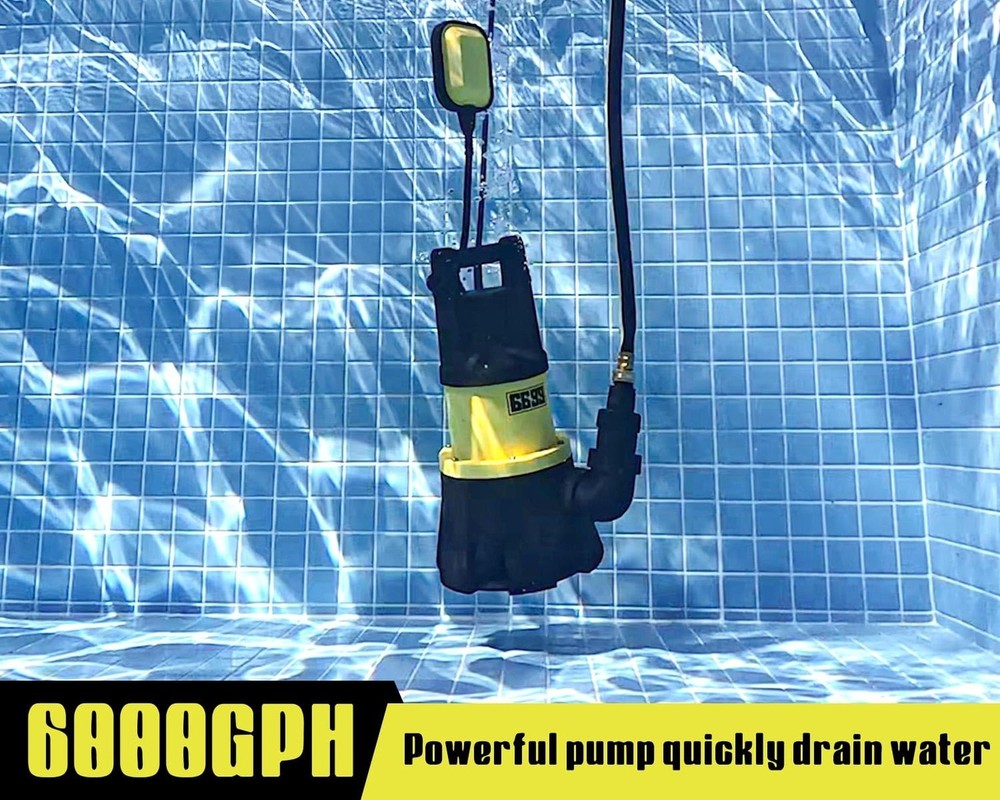 6000GPH Submersible Sump Pump with Float Switch1.5HP Sewage Effluent Pump wit...
