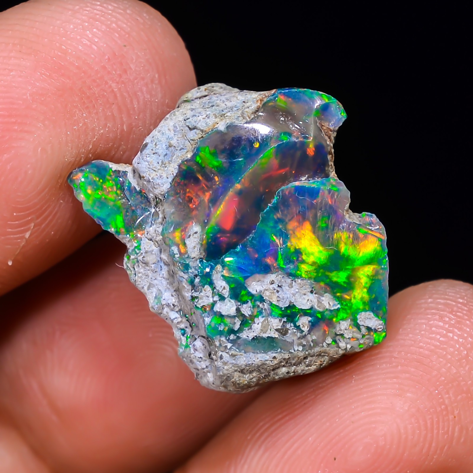 Black Ethiopian Opal Rough, Jewelry Grade Welo Opal Rough, Multi Fire Opal Raw