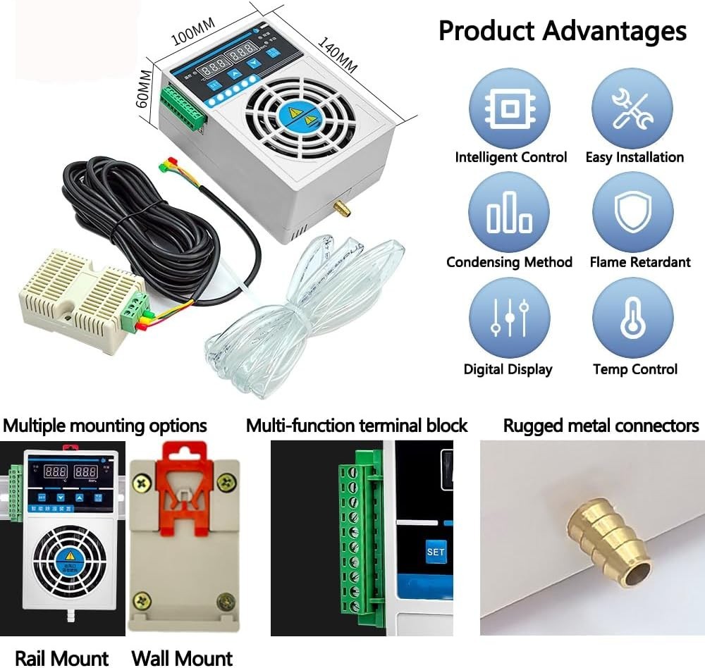 Grow Tent Dehumidifier, Smart Temp and Humidity Controller with External Heating