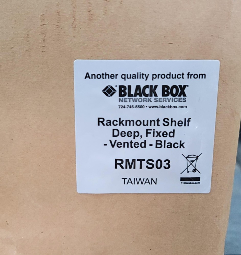 Black Box Network Services RMTS03 Rackmount Shelf Deep, Fixed, Vented, Black
