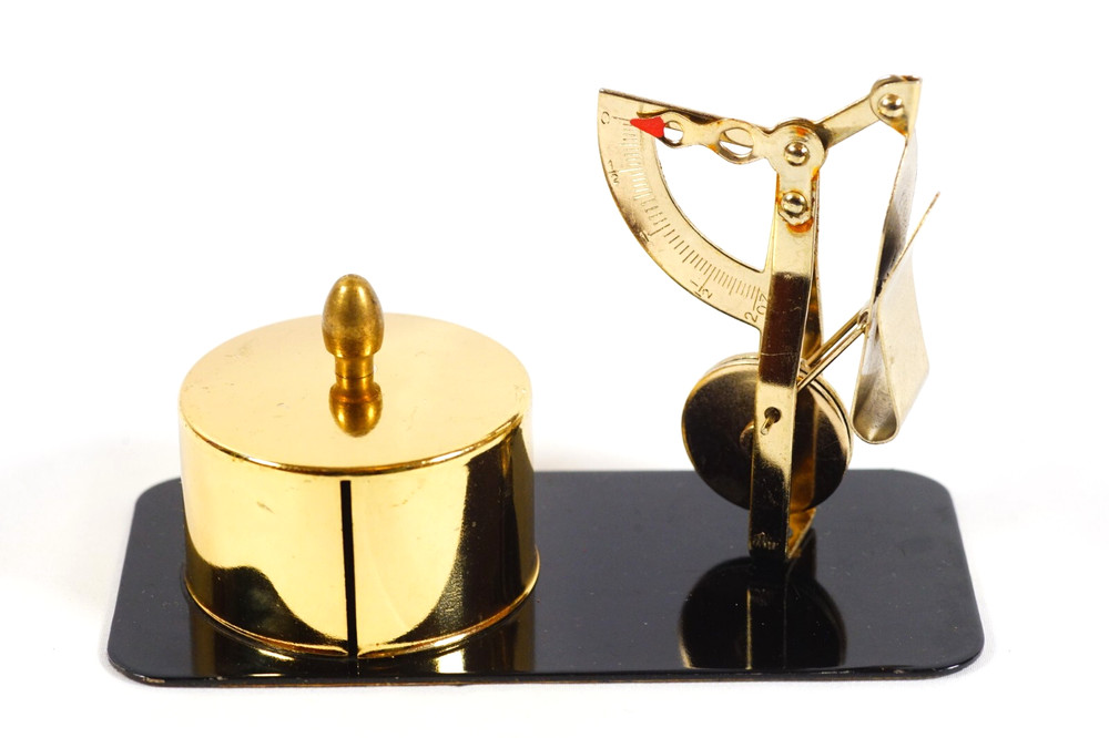 Mid-Century Brass Postage Stamp Dispenser & Envelope Scale Weight Station