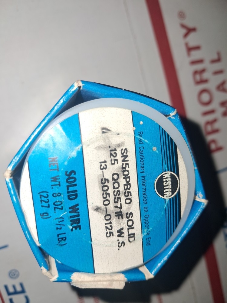 Kester Solid Wire Solder SN50PB50 8Oz NEW