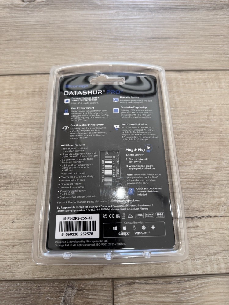 iStorage Datashur Pro2 32GB USB 3.2 Encrypted Flash Drive
