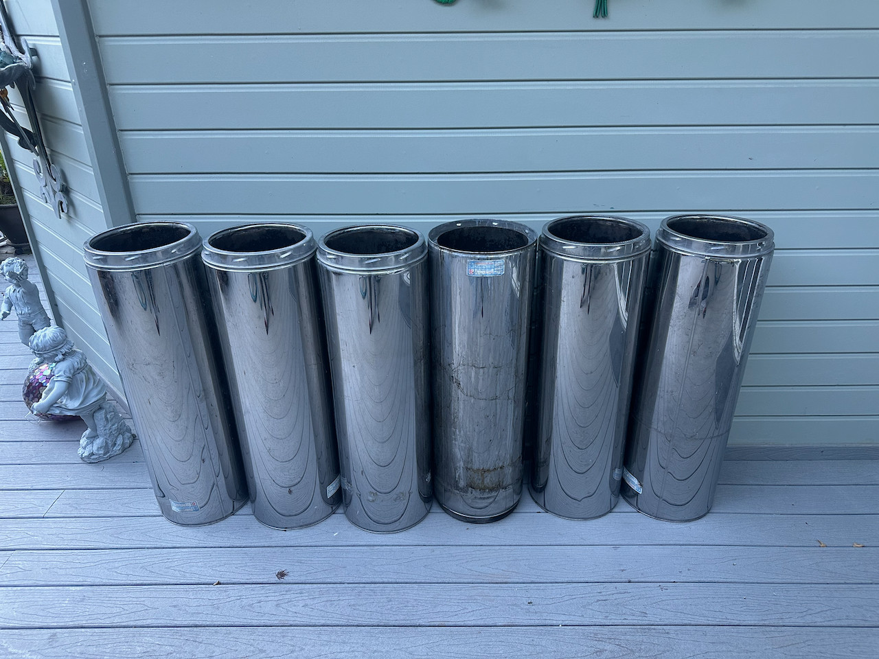 10" diameter 36" length Selkirk packed stove pipes (6 pcs)