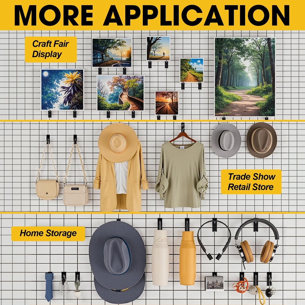 Gridwall Hooks 2 Inch 60 Pack Grid Wall Hooks Grid Panel Hooks and Hangers Gr...