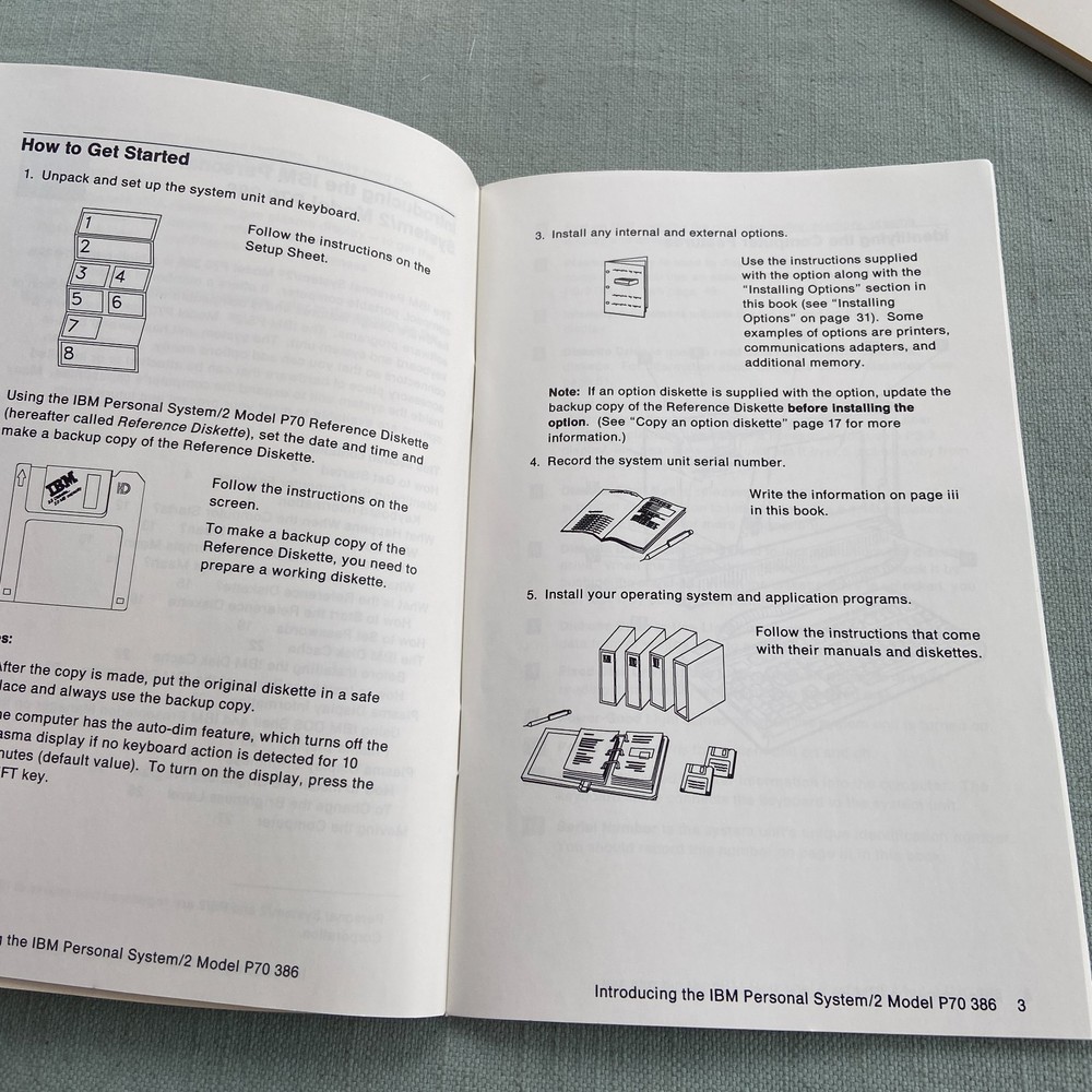 IBM Personal System PS/2 Quick Reference Guide P70 386 Model 30 286 Operations