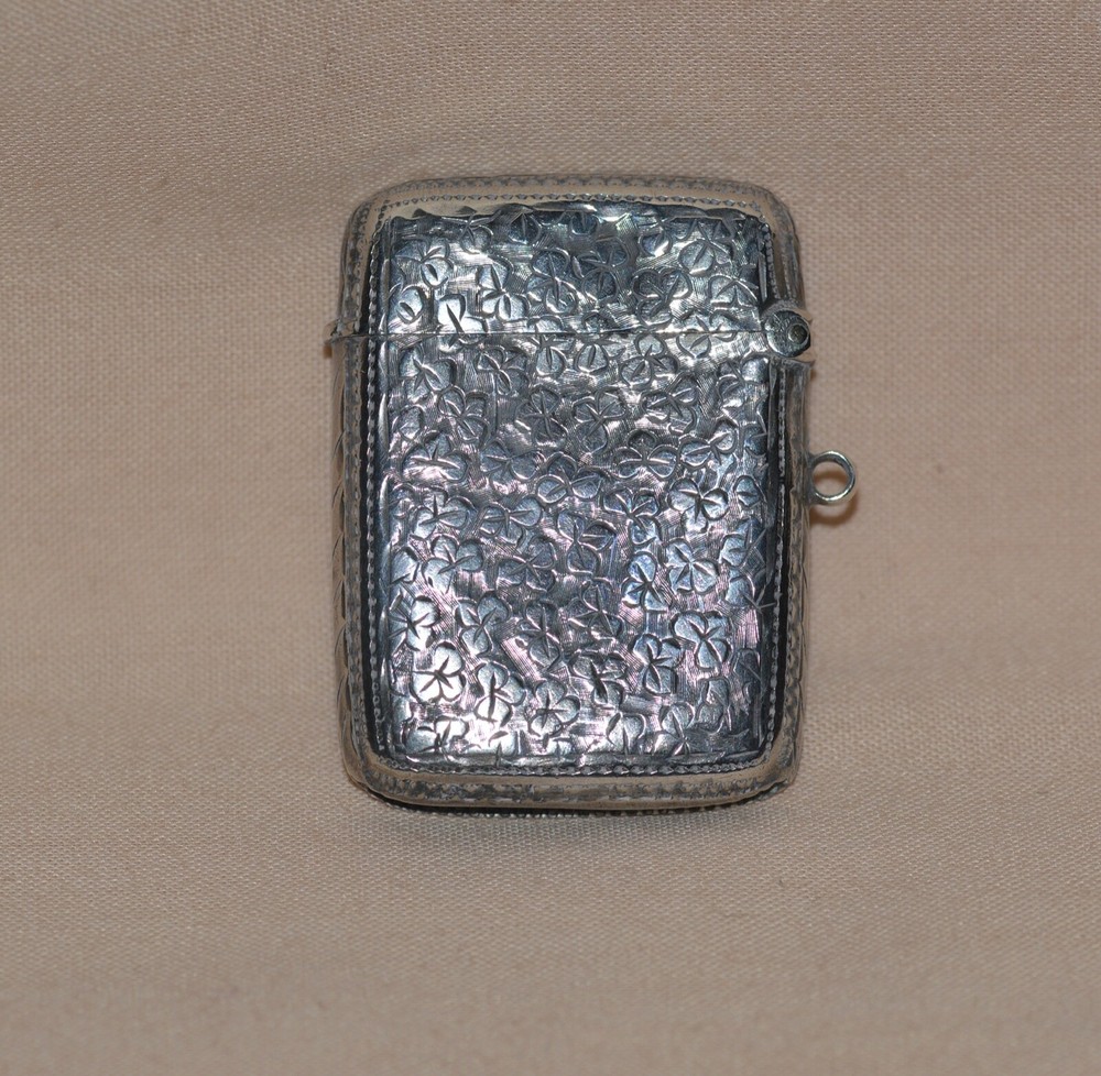 Victorian 1886 John Gammage Solid Birmingham Silver Vesta Case