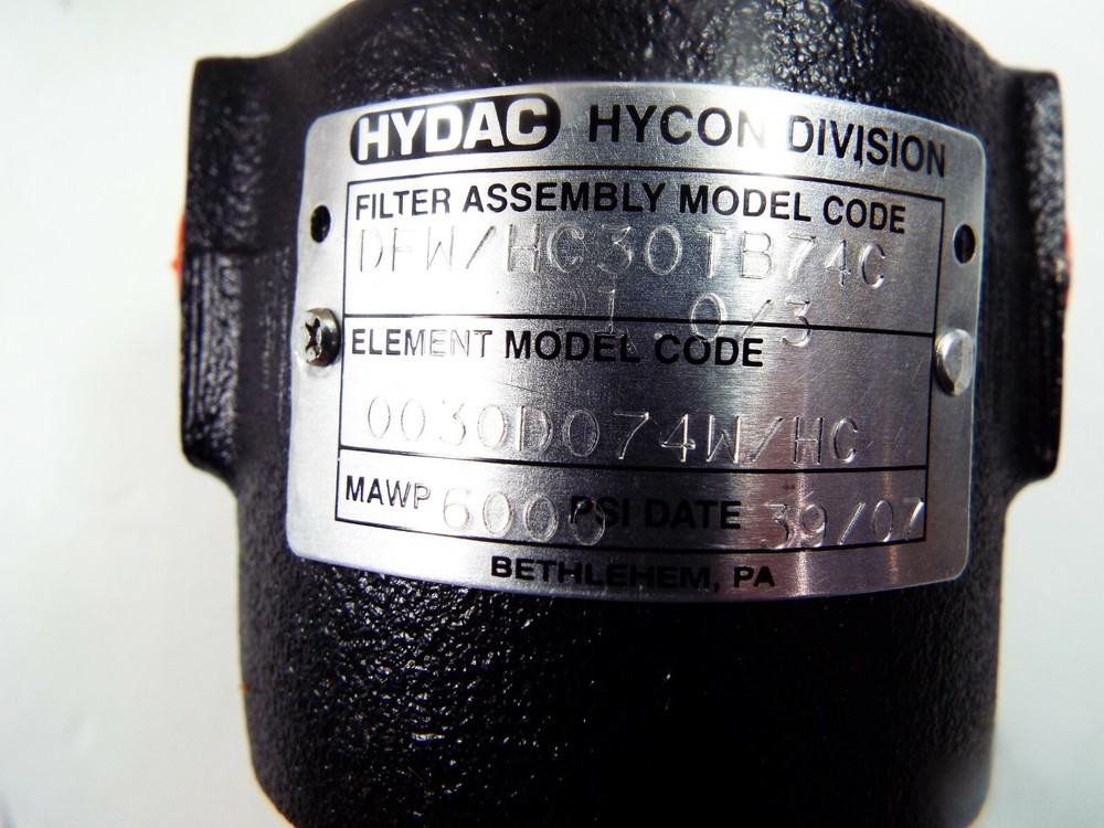 HYDAC DFW/HC30TB74C FILTER PRESSURE ASSEMBLY NEW