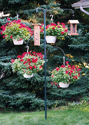 Carousel Shepherd's 4 hook hanger for EZ Anchor easy garden pole support system