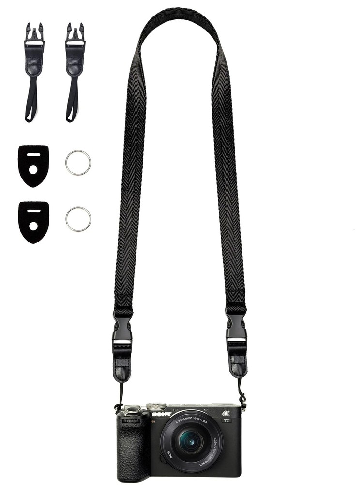Camera Neck Strap/Thin Washable Soft Strap or 39 inch, Black