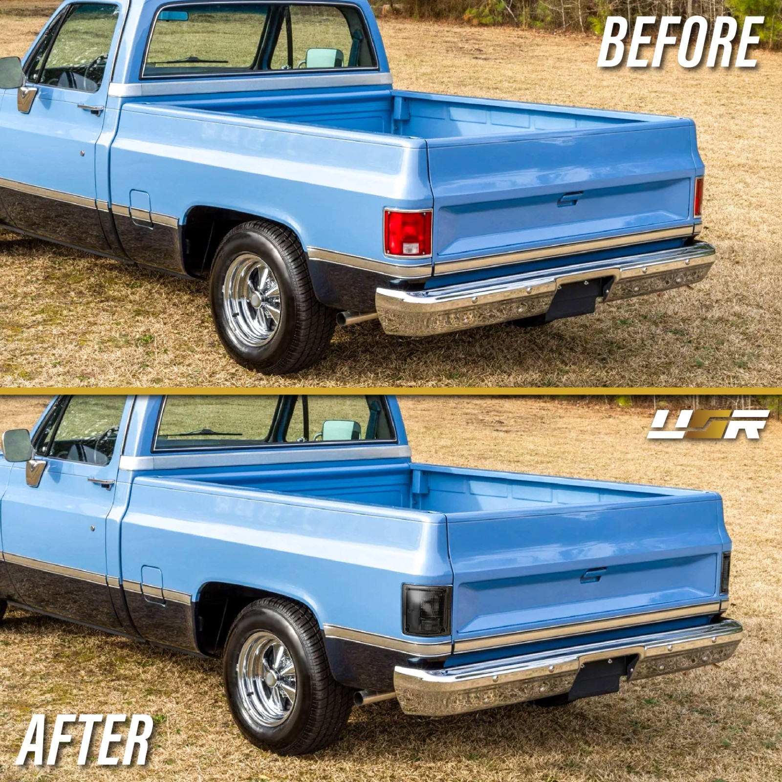 Smoke Tail Light w/ Bulb+Hardware L+R For 78-91 Chevy CK PickUp & Suburban / GMC