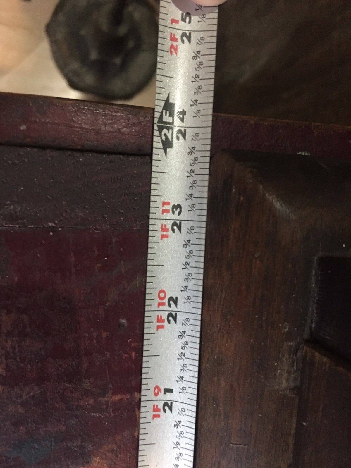 Antique 6 Drawer Wood Cabinet Porcelain Knobs 30x21-1/2x6-1/2