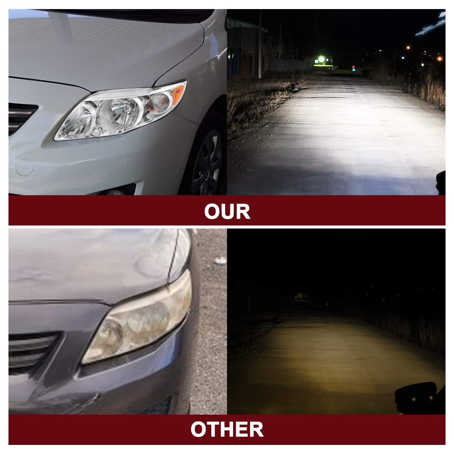 For 2009 2010 Toyota Corolla Chrome Headlights Headlamps L+R TO2502182 TO2503182