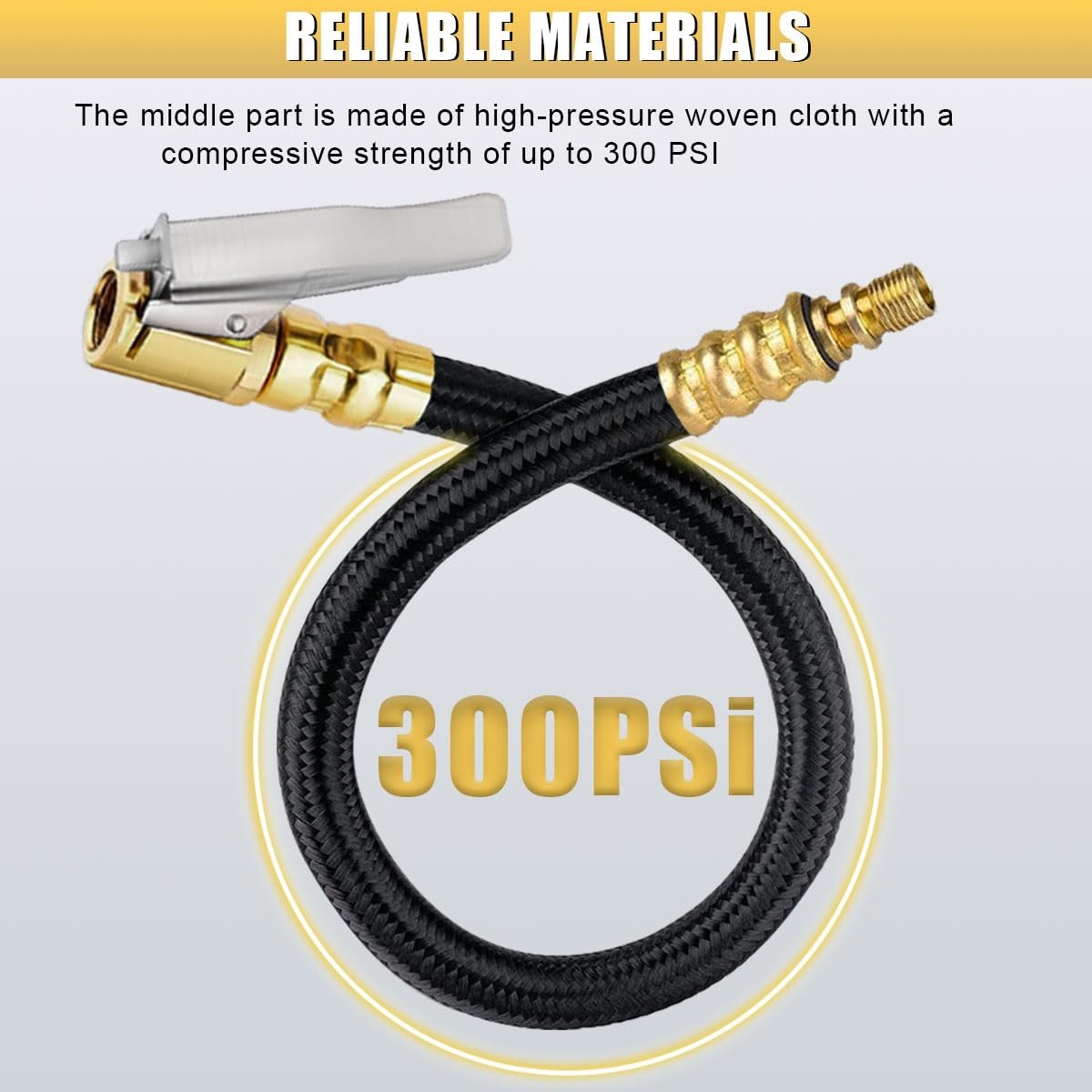 12 Tire Inflator Extension Tube, Tyre Pump Quick Inflation Chuck Adapter with...