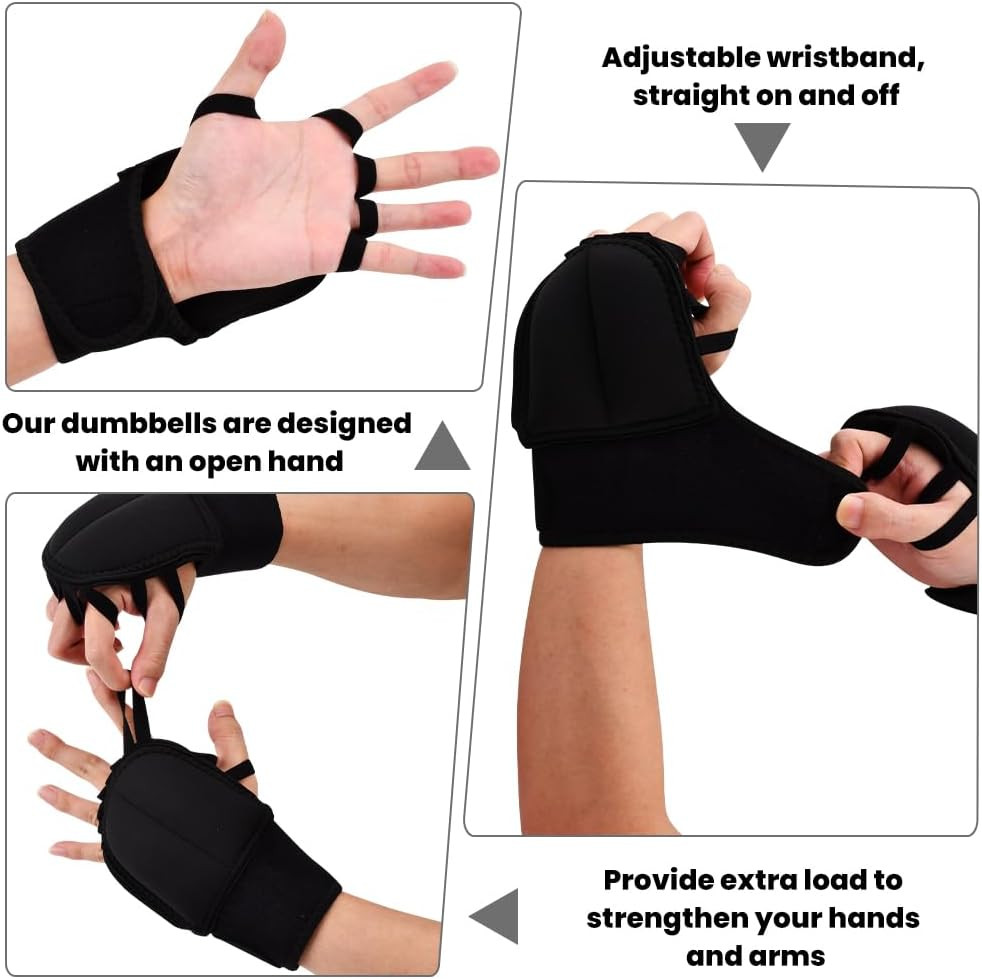 1 pair Weighted Gloves Adjustable Hand Stability Aid with Elastic Finger Ring...