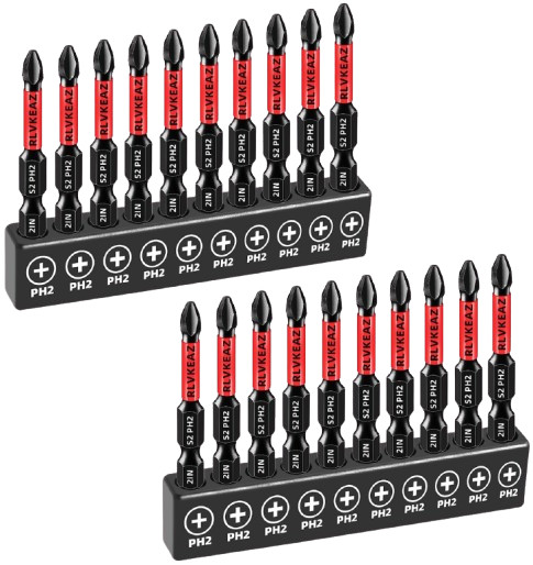20-PCS Phillips Bits #2 Impact, Magnetic 2'' Phillips Head Drill & Screwdriver B