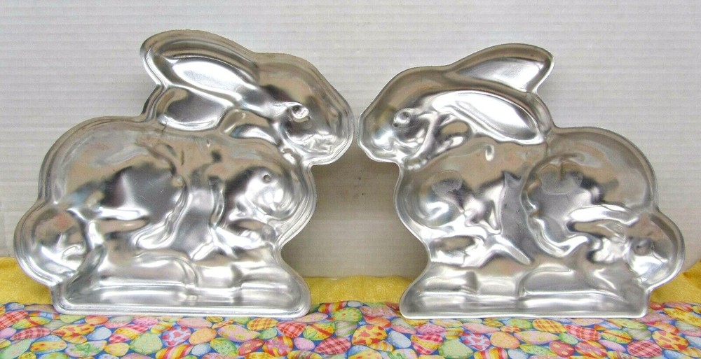 Bunny Cake Pan 2 pieces Easter Baking Metal Entertaining Cake Walk Decorating