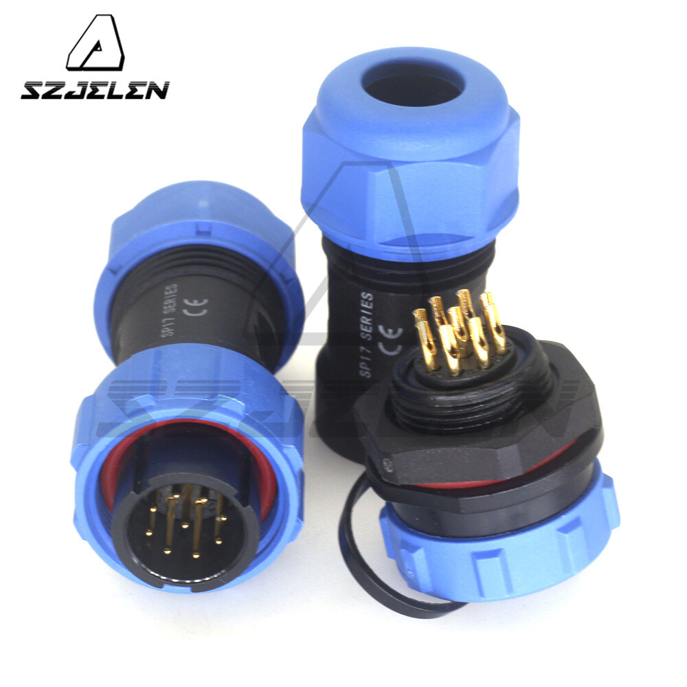 SP17 9Pin Panel Mount Waterproof Connector IP67,Electrical Cable Connectors