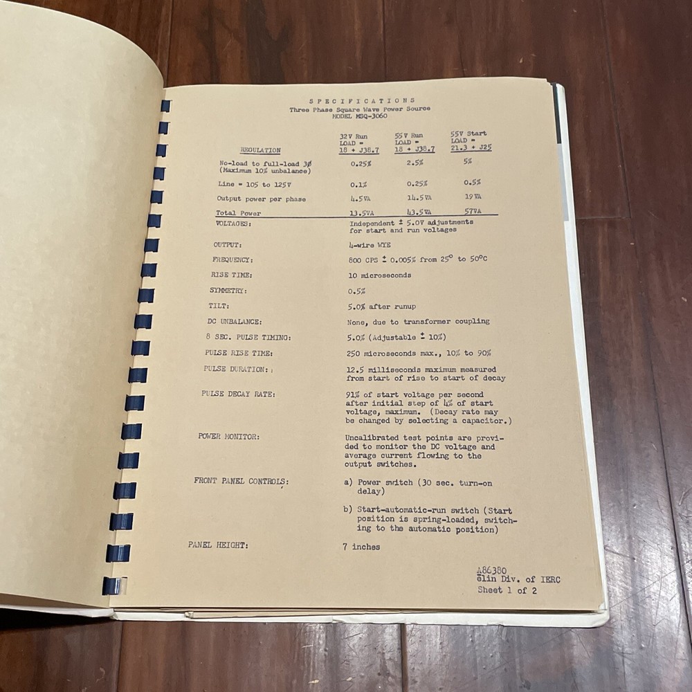 Elin Division Model MSQ-3060 Instruction Manual