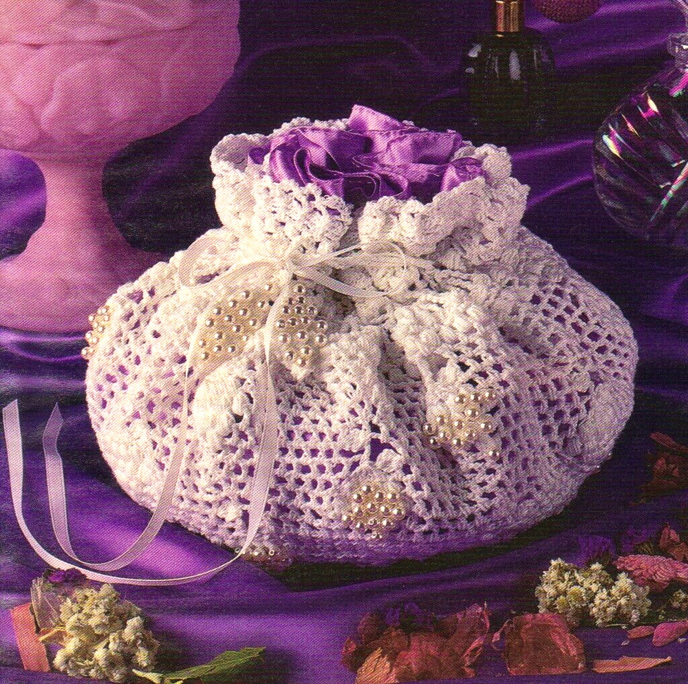 LACY SPRINGTIME Potpourri Bag/Decor/Crochet Pattern INSTRUCTIONS ONLY