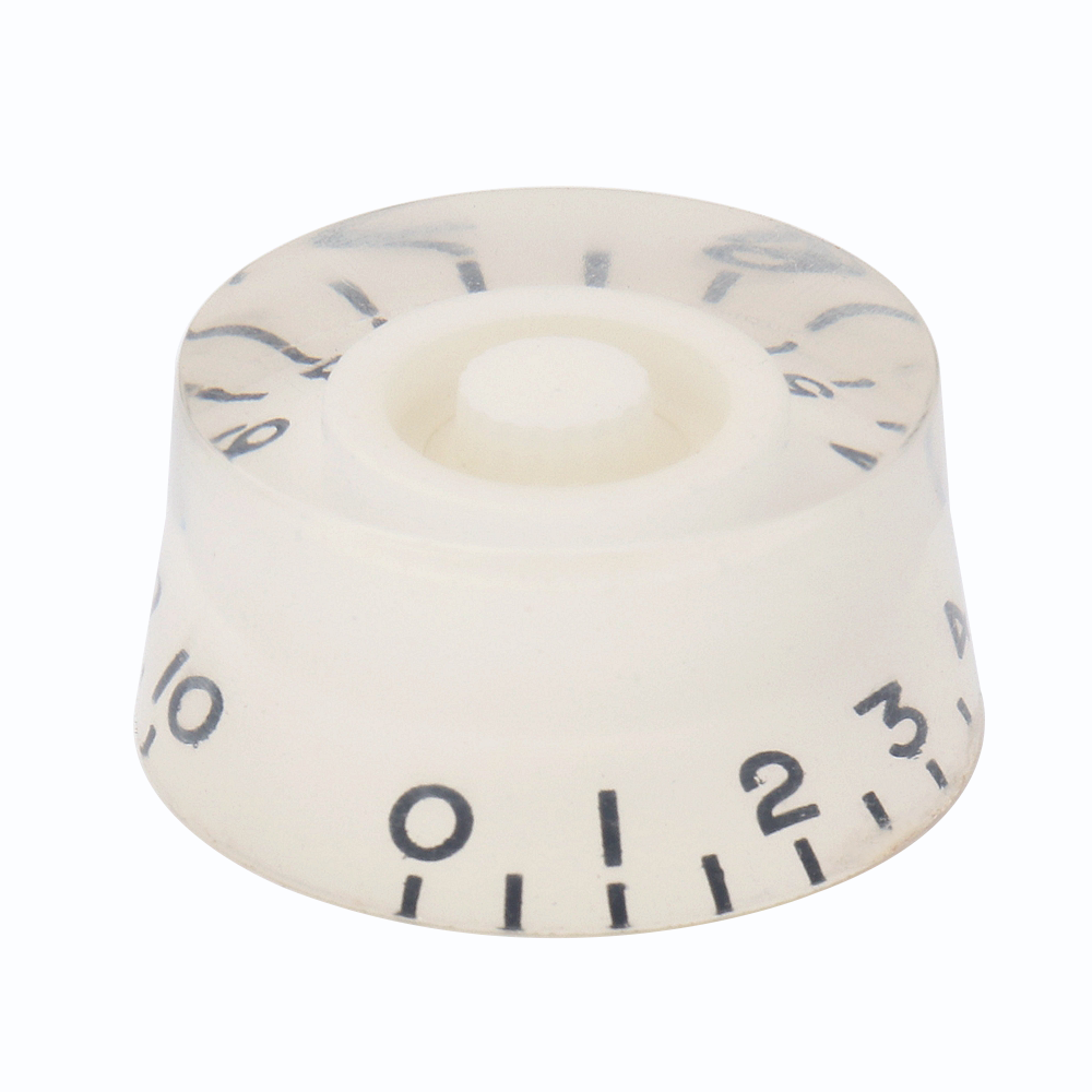 4pcs Acrylic Guitar Knobs Volume Tone Speed Control Knobs White with Black words