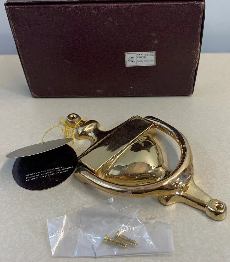 Door Knocker 18k Gold Over Solid Brass AITG Classics New In Box