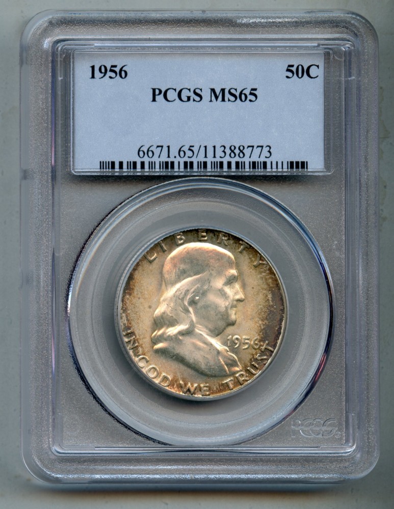 1956 Franklin Silver Half Dollar PCGS MS 65