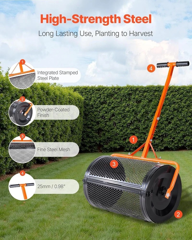 Durable Heavy-Duty Compost Spreader with T-Shaped Handle for Precise Planting
