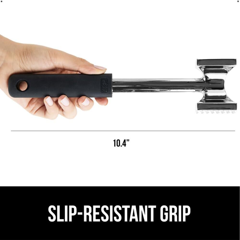Gorilla Grip Double-sided Meat Tenderizer Tool, Heavy Duty Kitchen Black