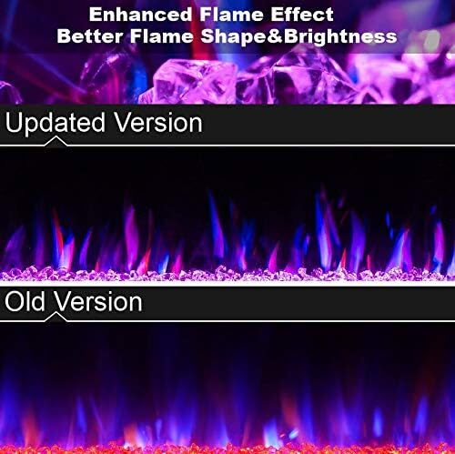 36" Electric Fireplace with Timer/Multicolor Flames/Touch Screen/Remote Control