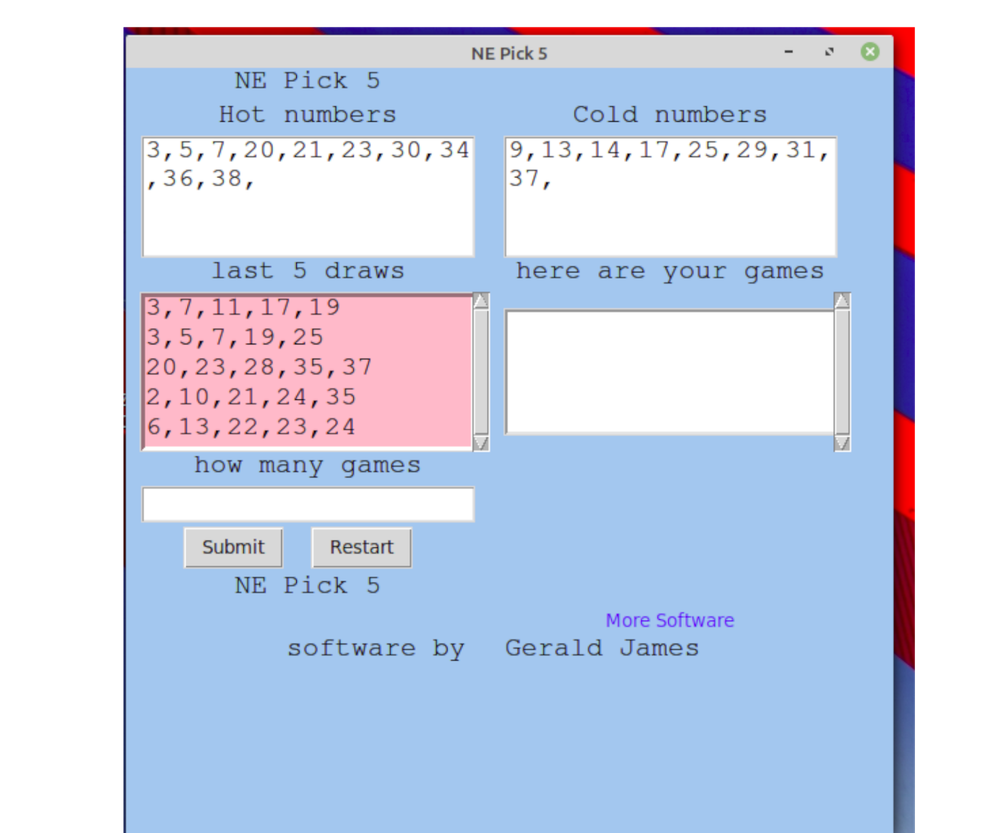 Nebraska Pick 5 Lottery Numbers software DVD for Windows 7 & 8 & 10