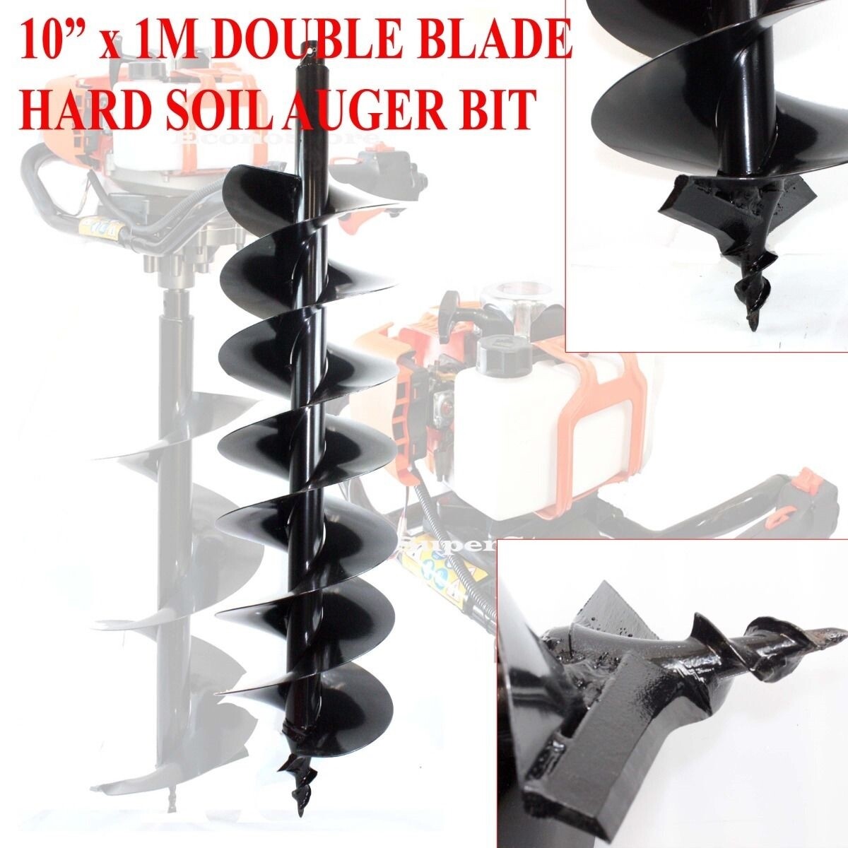 One Man 52cc Gas Post Hole Auger Machine with 8-Inch Soil Bit